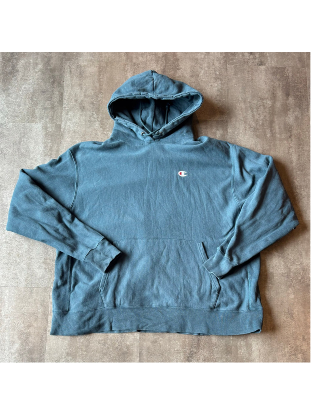 Y2K Champion Reverse Weave Hoodie Mens XXL Blue